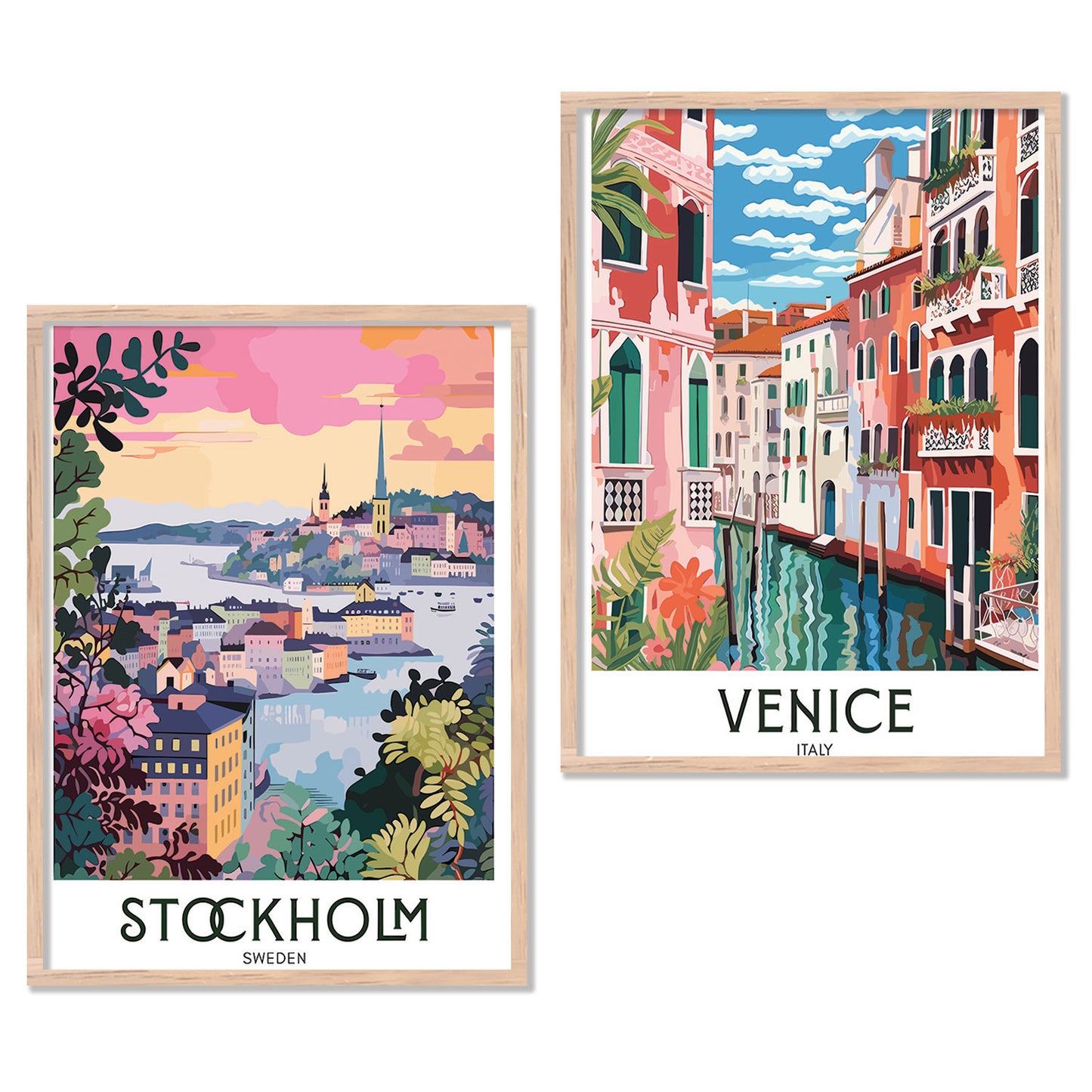 Venice Iconic City Art Frames for Living Room Bedroom Home Wall Decor : Travel Lovers