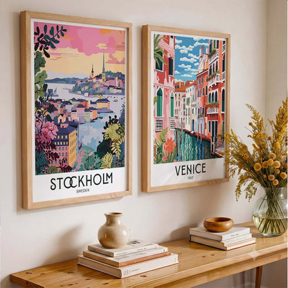Venice Iconic City Art Frames for Living Room Bedroom Home Wall Decor : Travel Lovers