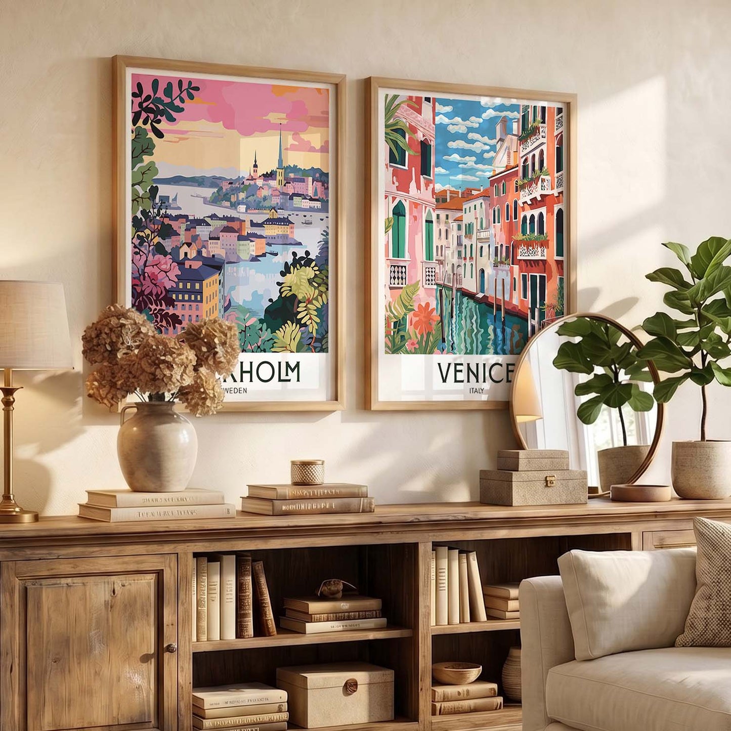 Venice Iconic City Art Frames for Living Room Bedroom Home Wall Decor : Travel Lovers