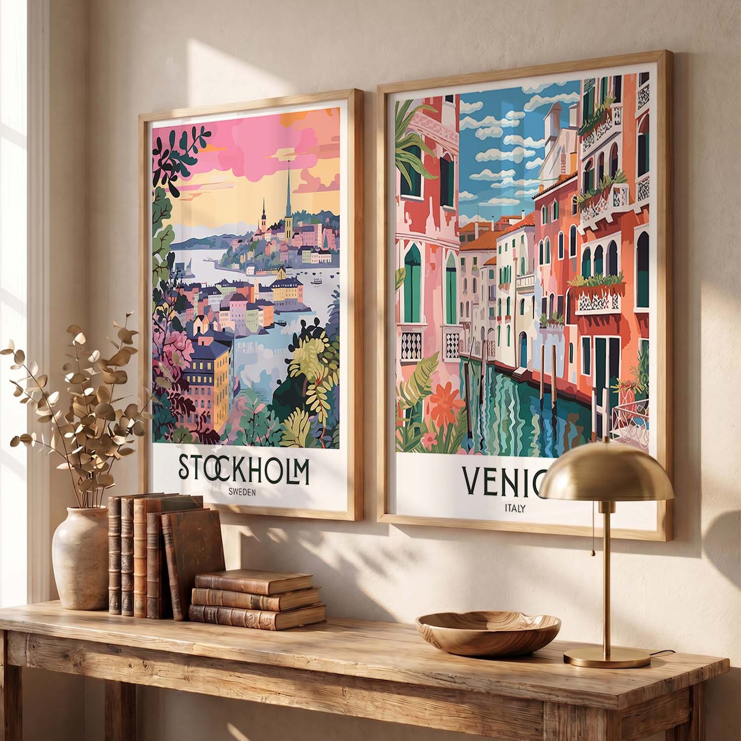 Venice Iconic City Art Frames for Living Room Bedroom Home Wall Decor : Travel Lovers