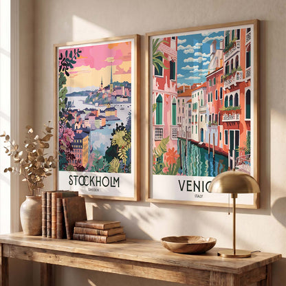 Venice Iconic City Art Frames for Living Room Bedroom Home Wall Decor : Travel Lovers