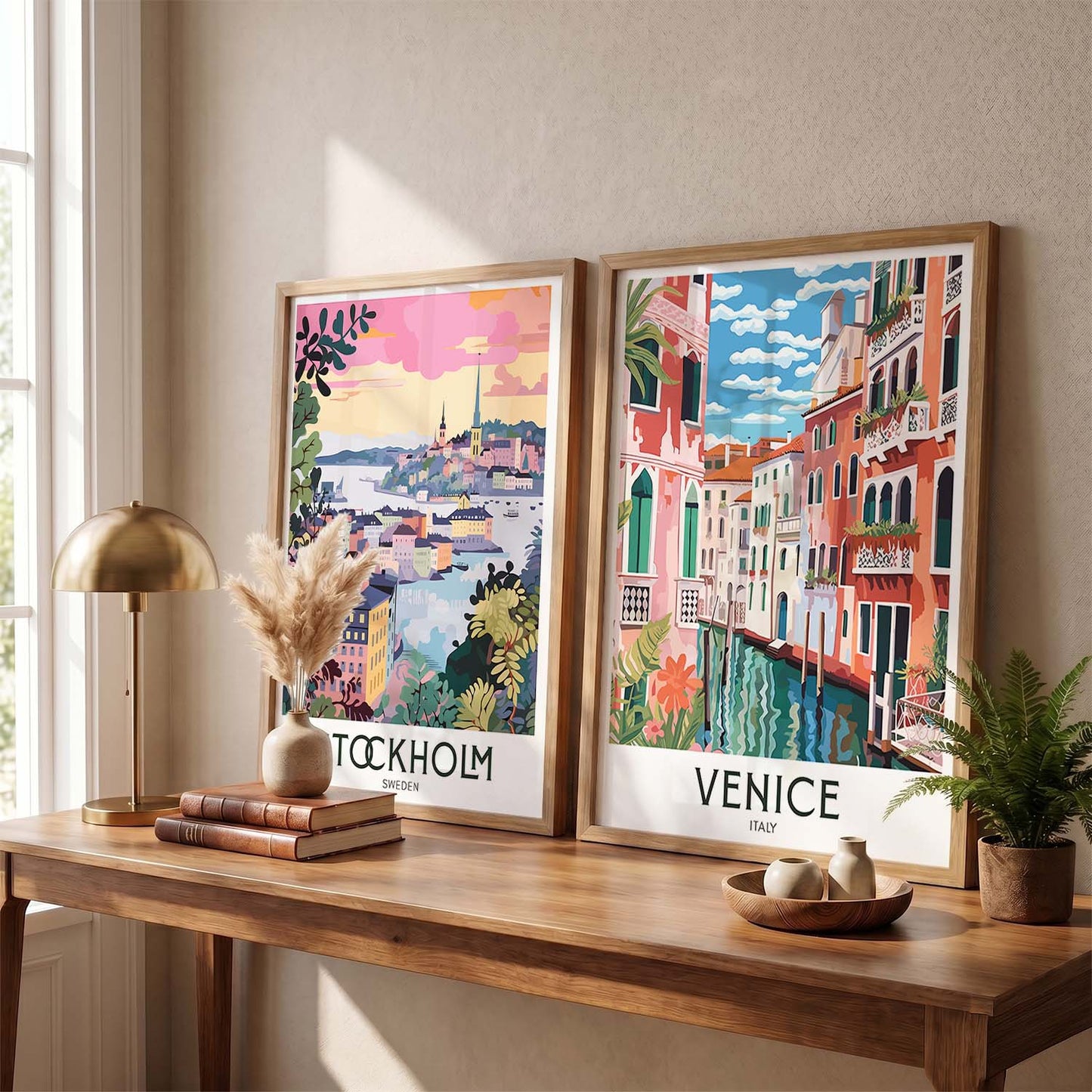 Venice Iconic City Art Frames for Living Room Bedroom Home Wall Decor : Travel Lovers