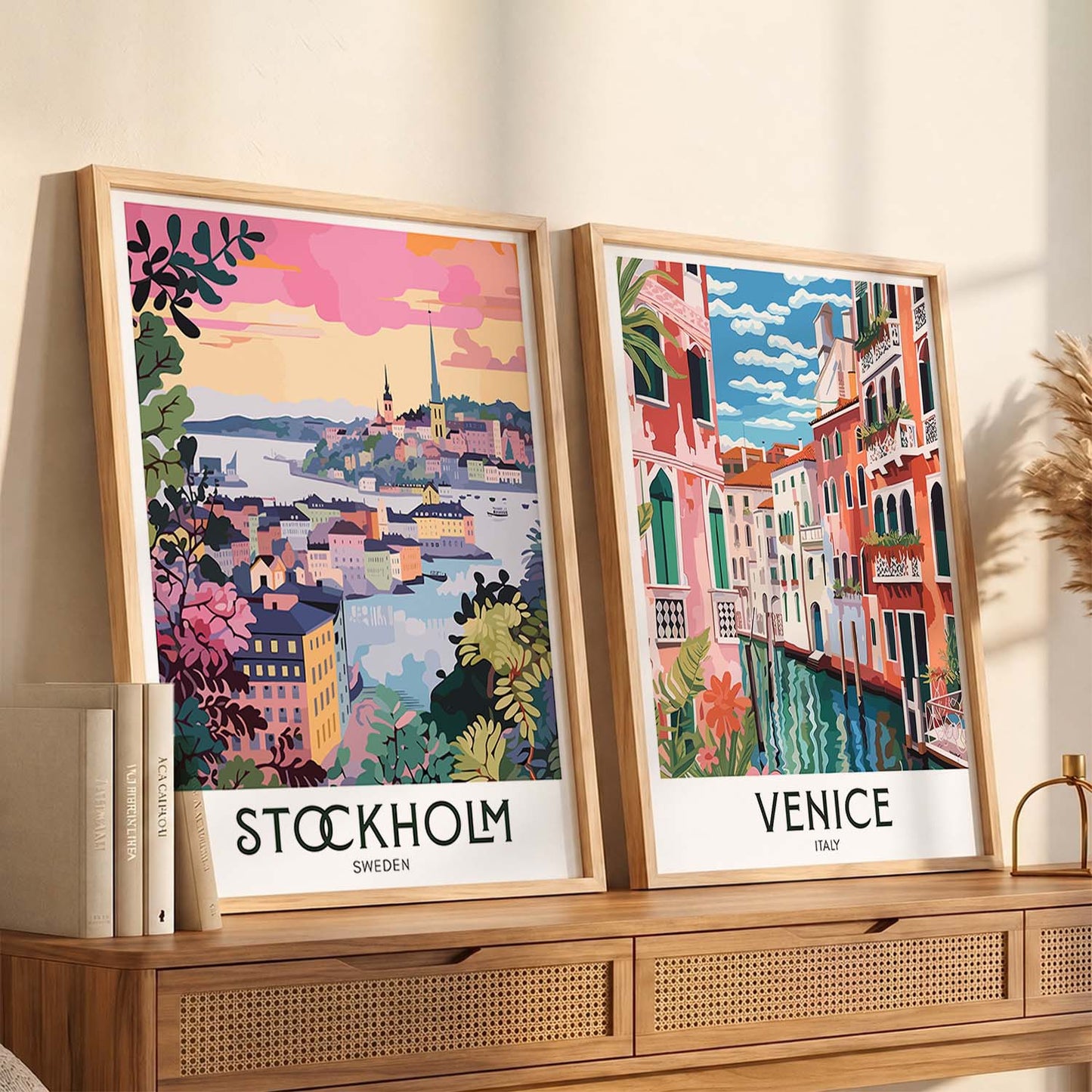 Venice Iconic City Art Frames for Living Room Bedroom Home Wall Decor : Travel Lovers