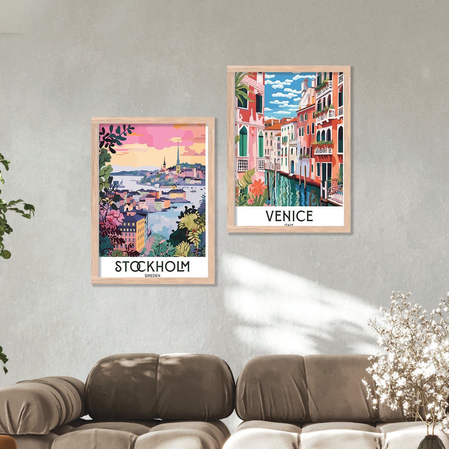 Venice Iconic City Art Frames for Living Room Bedroom Home Wall Decor : Travel Lovers