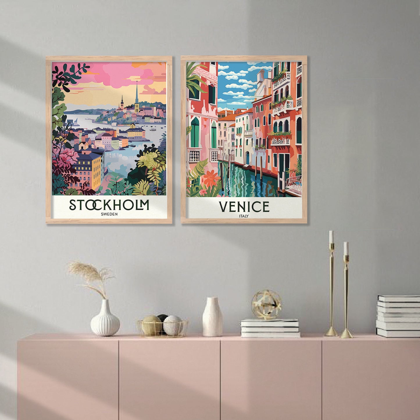 Venice Iconic City Art Frames for Living Room Bedroom Home Wall Decor : Travel Lovers