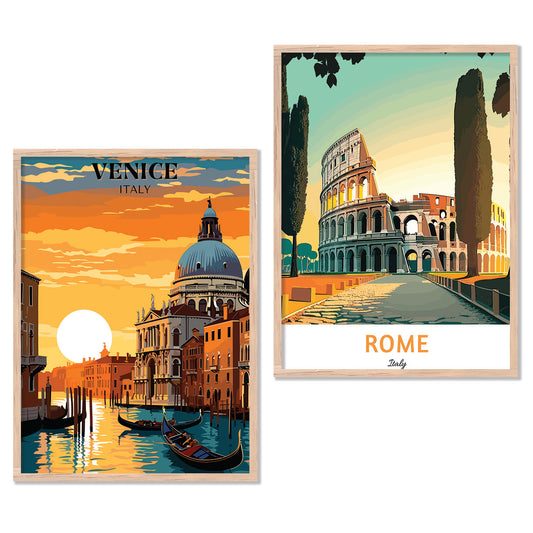 Iconic City Rome Art Frames for Living Room Bedroom Home Wall Decor : Travel Lovers