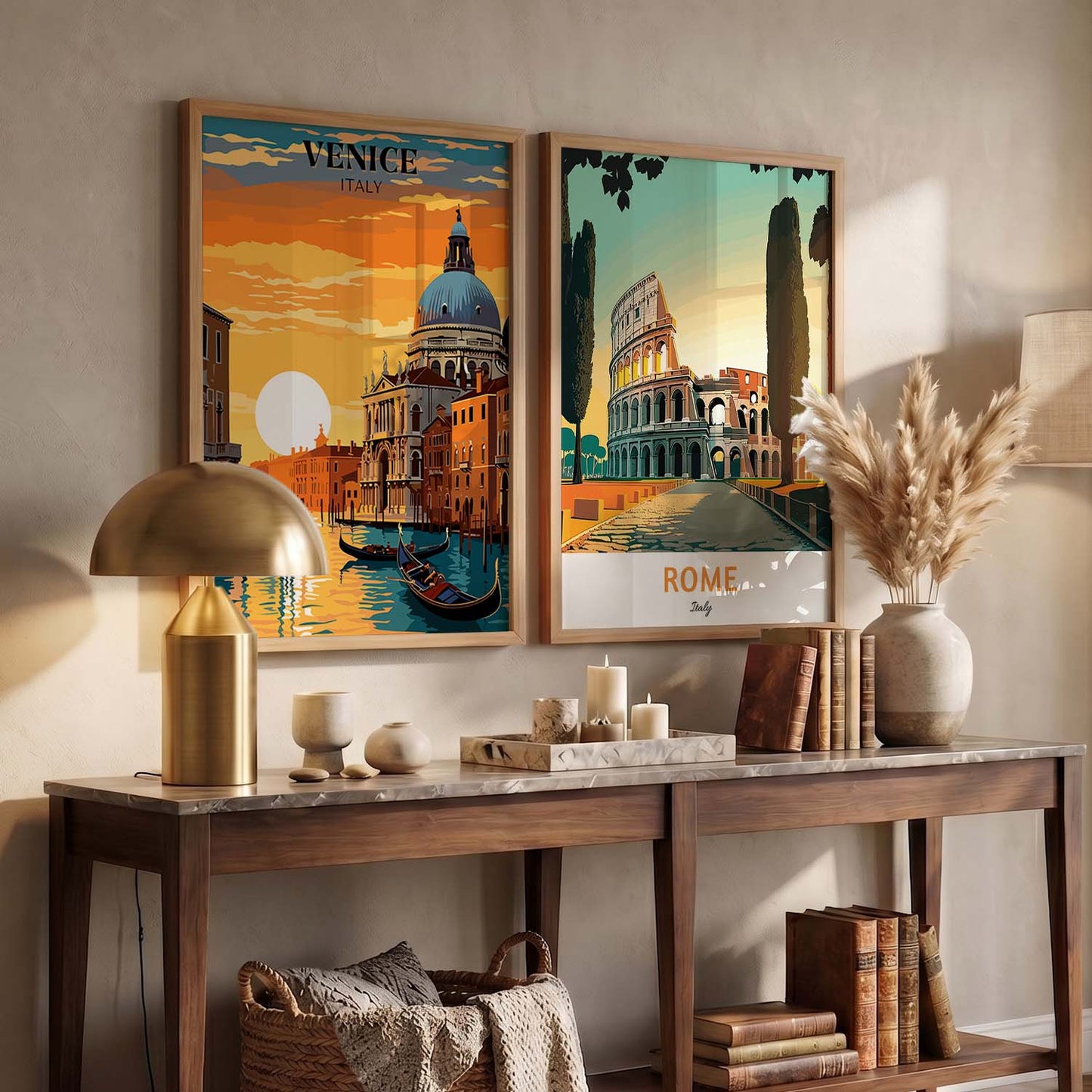 Iconic City Rome Art Frames for Living Room Bedroom Home Wall Decor : Travel Lovers