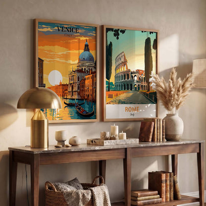 Iconic City Rome Art Frames for Living Room Bedroom Home Wall Decor : Travel Lovers