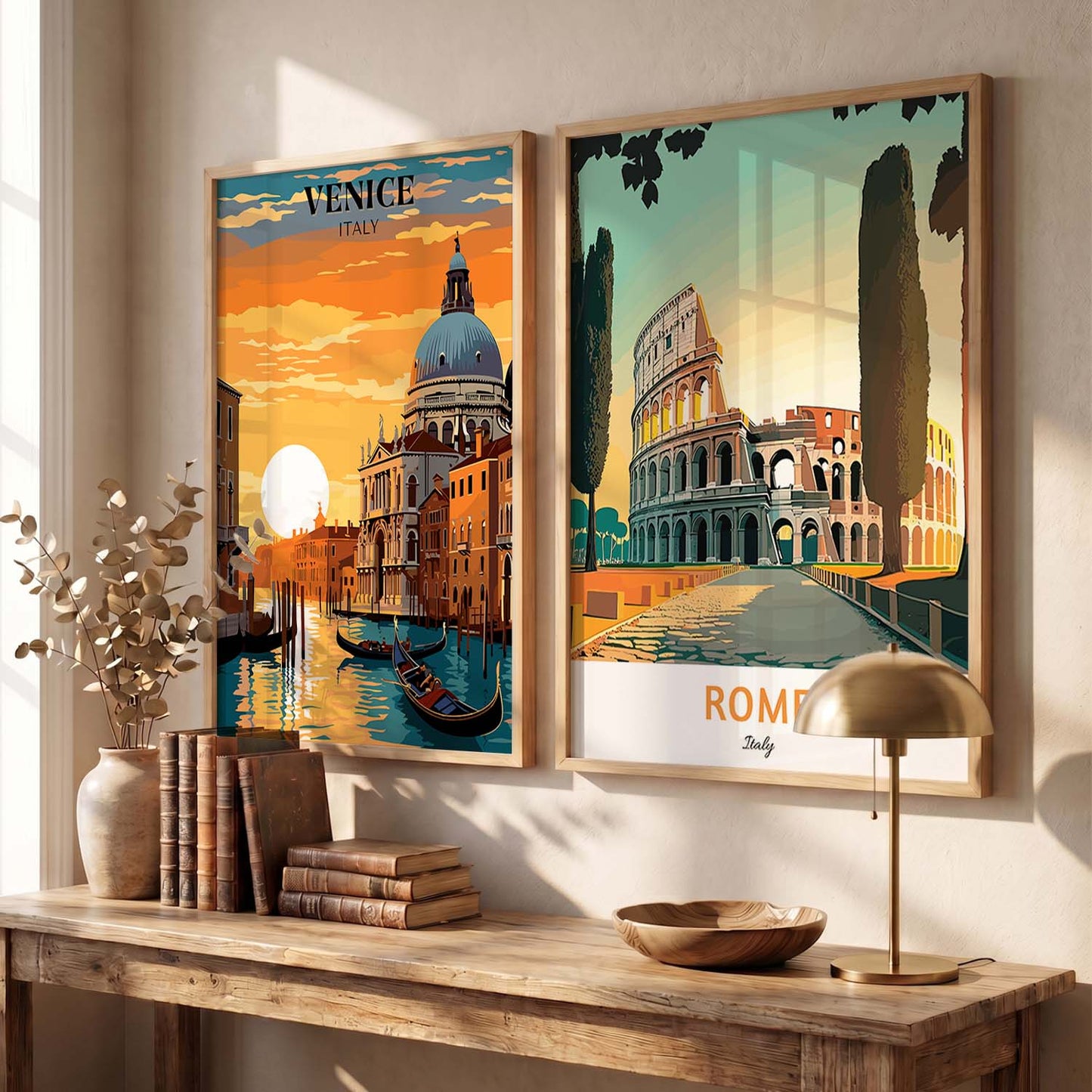 Iconic City Rome Art Frames for Living Room Bedroom Home Wall Decor : Travel Lovers
