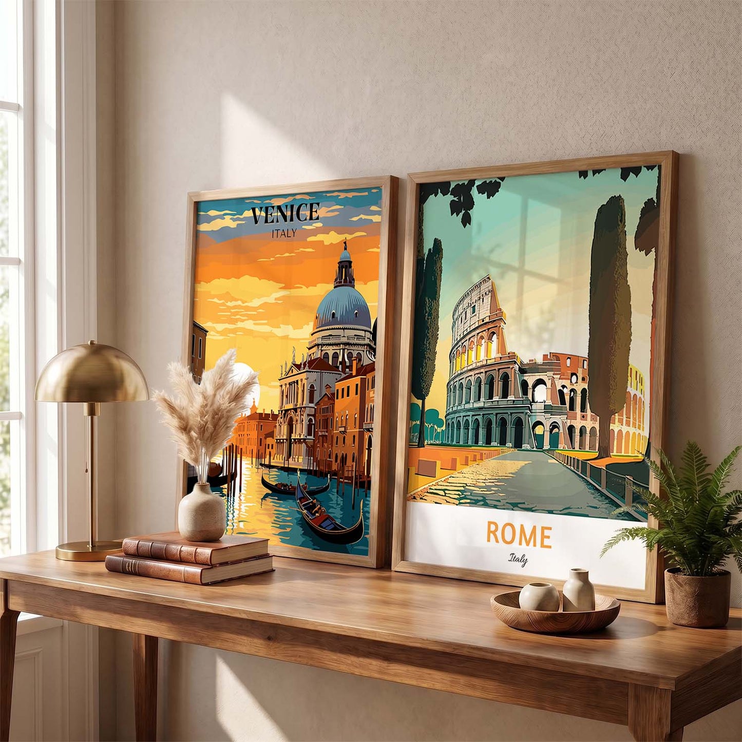 Iconic City Rome Art Frames for Living Room Bedroom Home Wall Decor : Travel Lovers