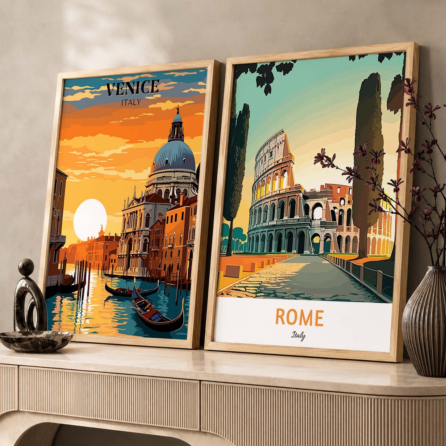 Iconic City Rome Art Frames for Living Room Bedroom Home Wall Decor : Travel Lovers