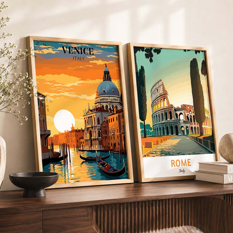 Iconic City Rome Art Frames for Living Room Bedroom Home Wall Decor : Travel Lovers