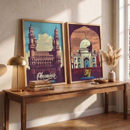 Iconic Tajmahal Art Frames for Living Room Bedroom Home Wall Decor : Travel Lovers