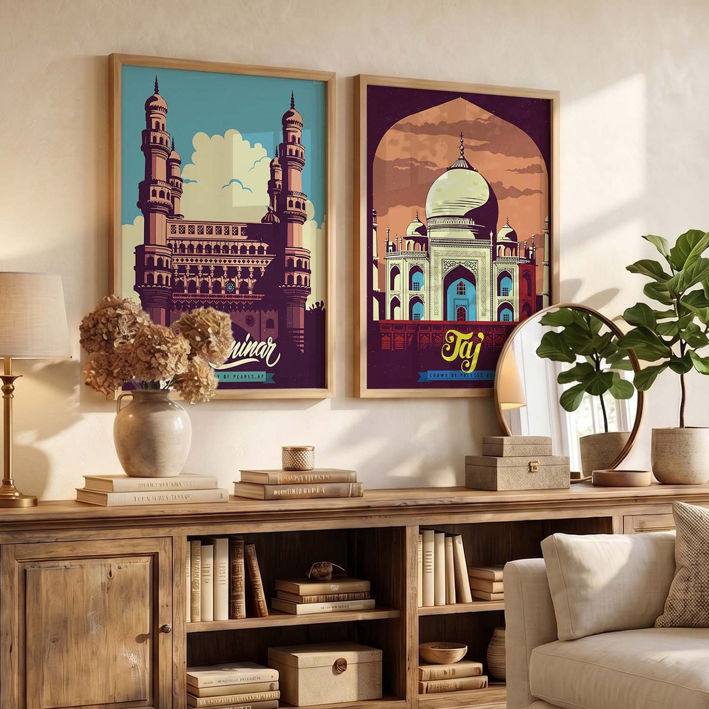 Iconic Tajmahal Art Frames for Living Room Bedroom Home Wall Decor : Travel Lovers