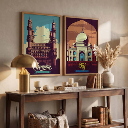 Iconic Tajmahal Art Frames for Living Room Bedroom Home Wall Decor : Travel Lovers