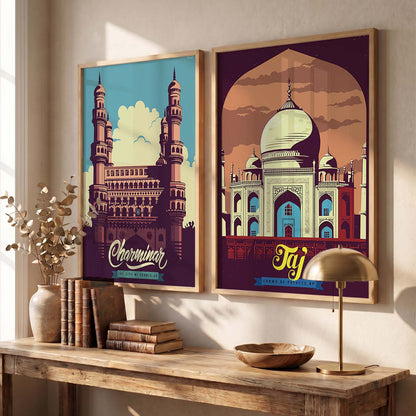 Iconic Tajmahal Art Frames for Living Room Bedroom Home Wall Decor : Travel Lovers