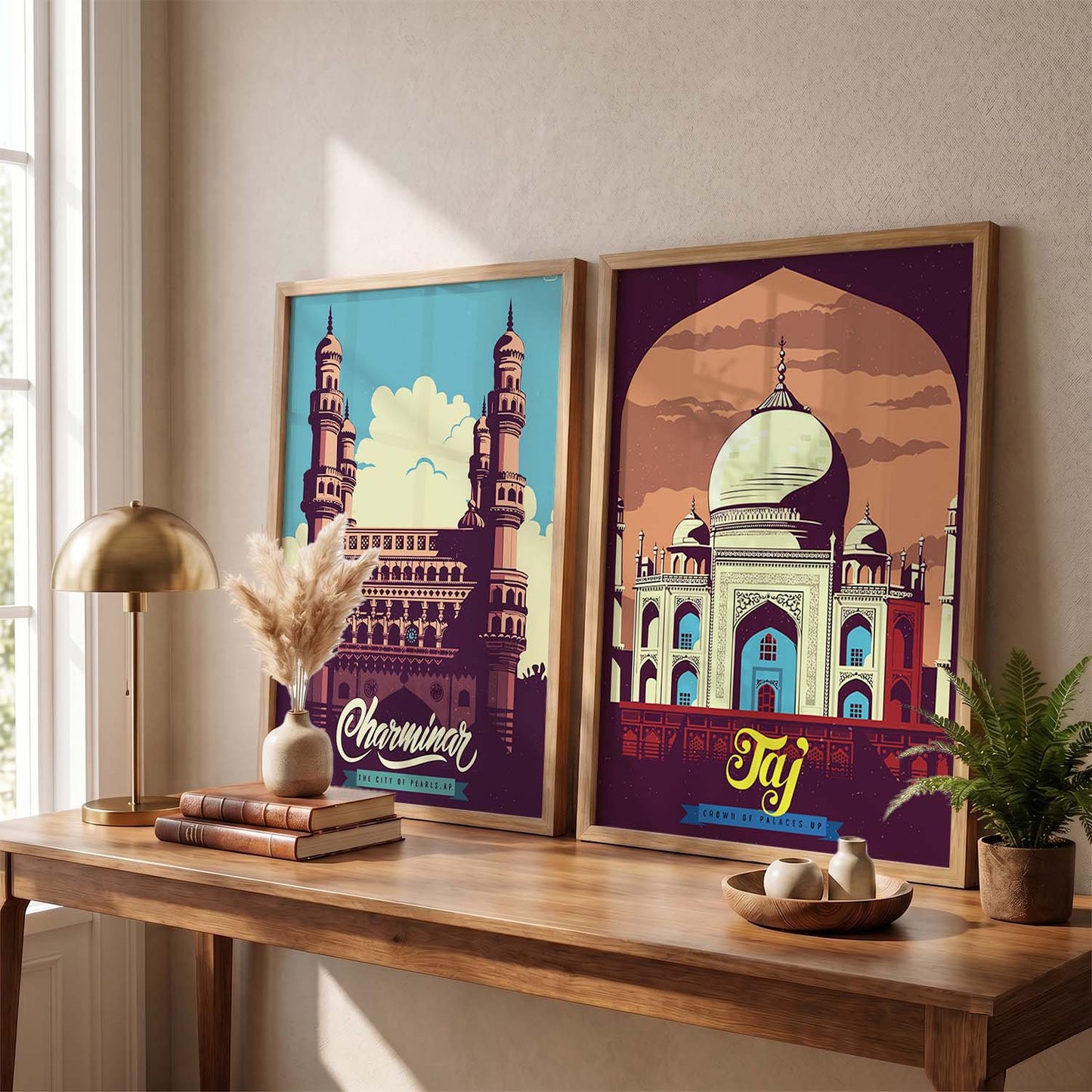 Iconic Tajmahal Art Frames for Living Room Bedroom Home Wall Decor : Travel Lovers