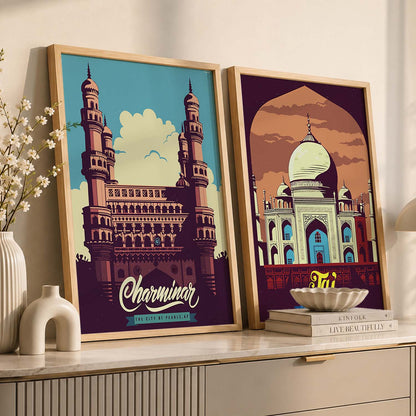 Iconic Tajmahal Art Frames for Living Room Bedroom Home Wall Decor : Travel Lovers