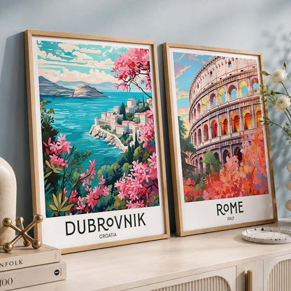 Rome Iconic City Art Frames for Living Room Bedroom Home Wall Decor : Travel Lovers