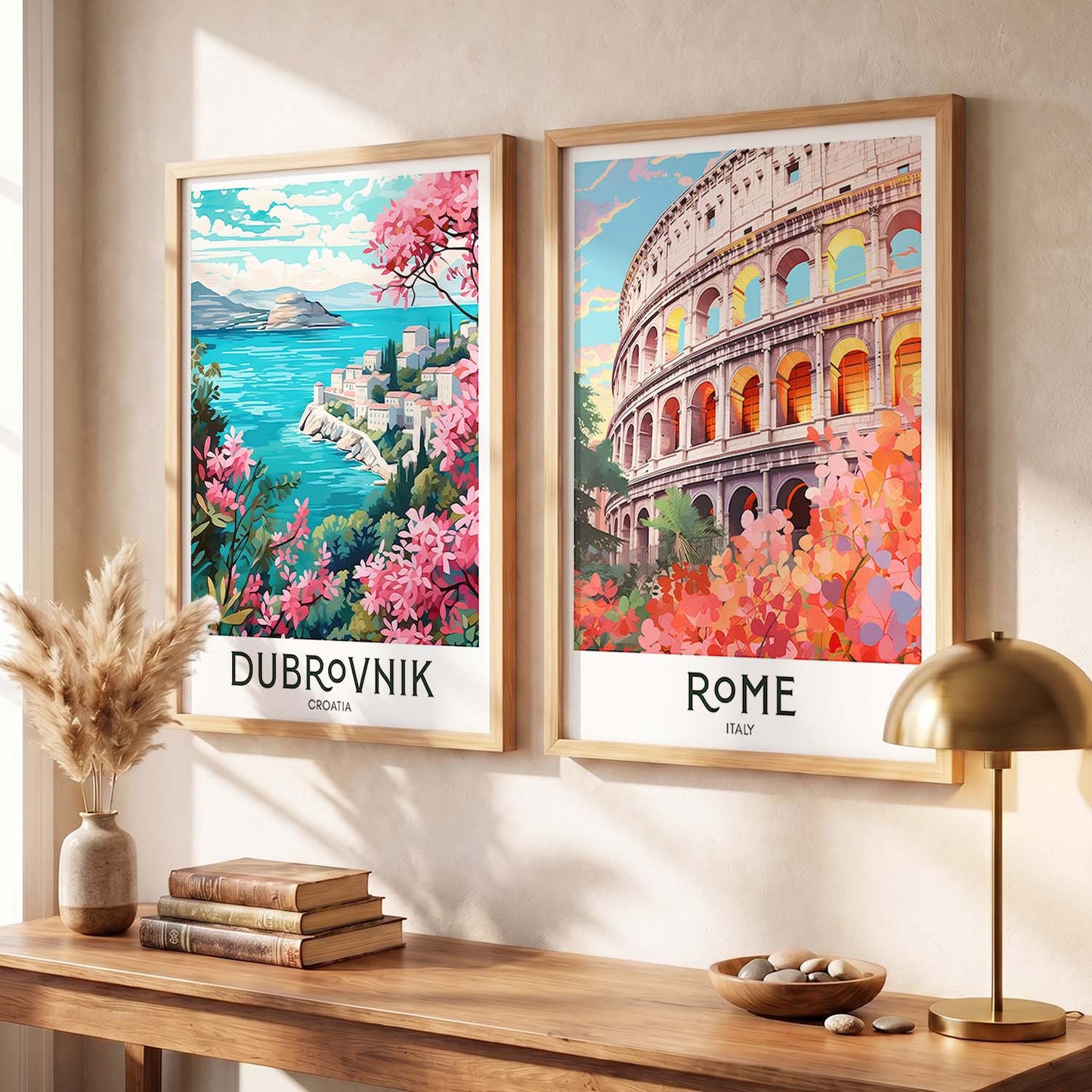 Rome Iconic City Art Frames for Living Room Bedroom Home Wall Decor : Travel Lovers
