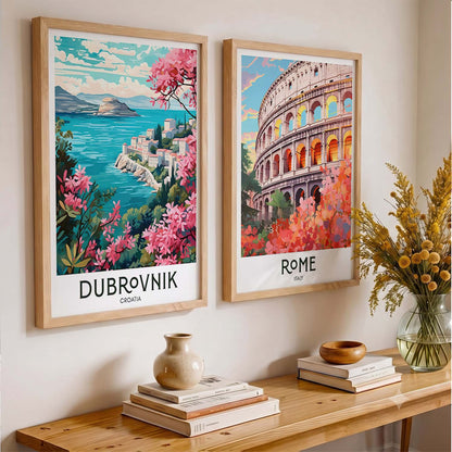 Rome Iconic City Art Frames for Living Room Bedroom Home Wall Decor : Travel Lovers