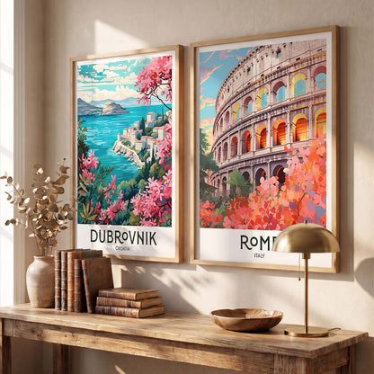 Rome Iconic City Art Frames for Living Room Bedroom Home Wall Decor : Travel Lovers