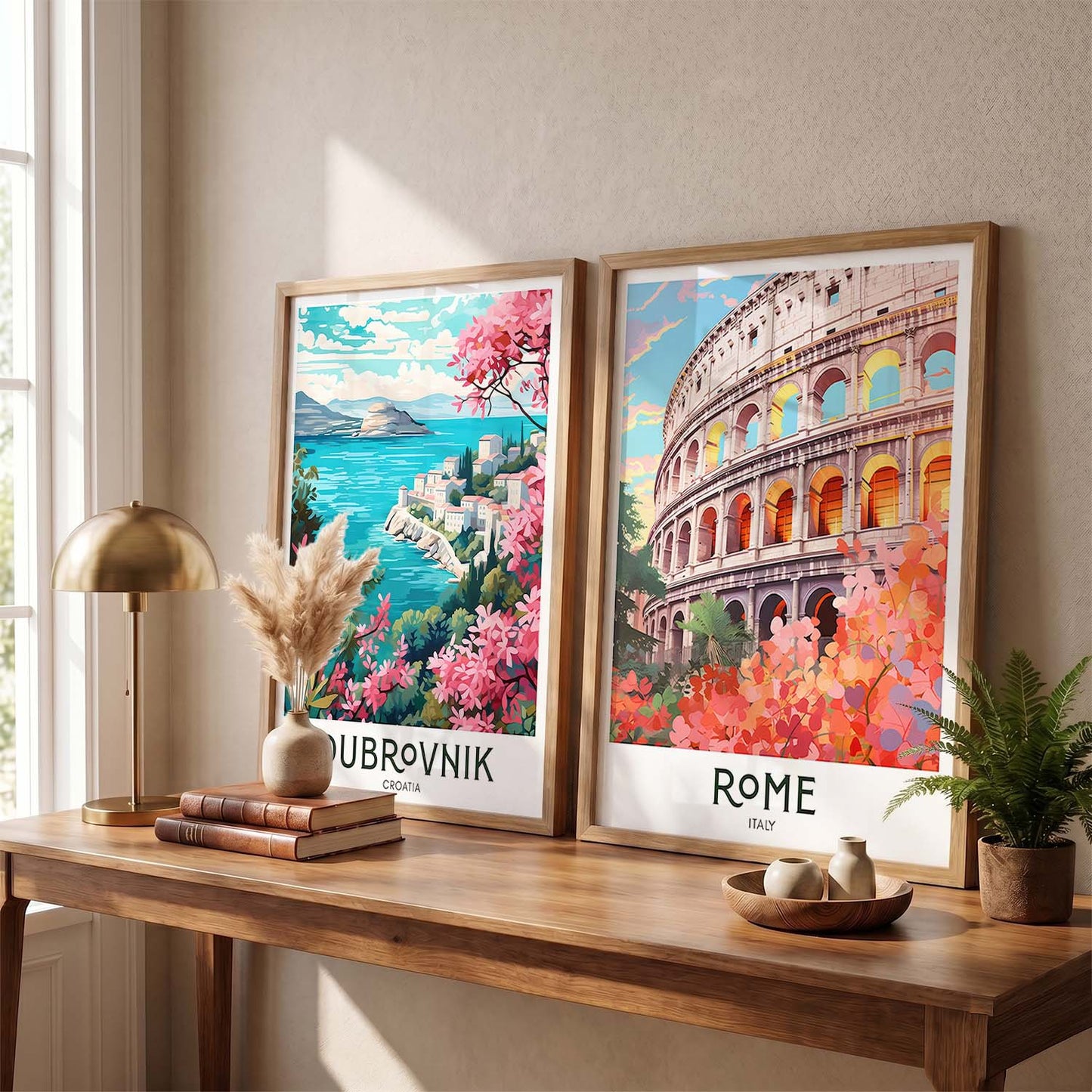 Rome Iconic City Art Frames for Living Room Bedroom Home Wall Decor : Travel Lovers