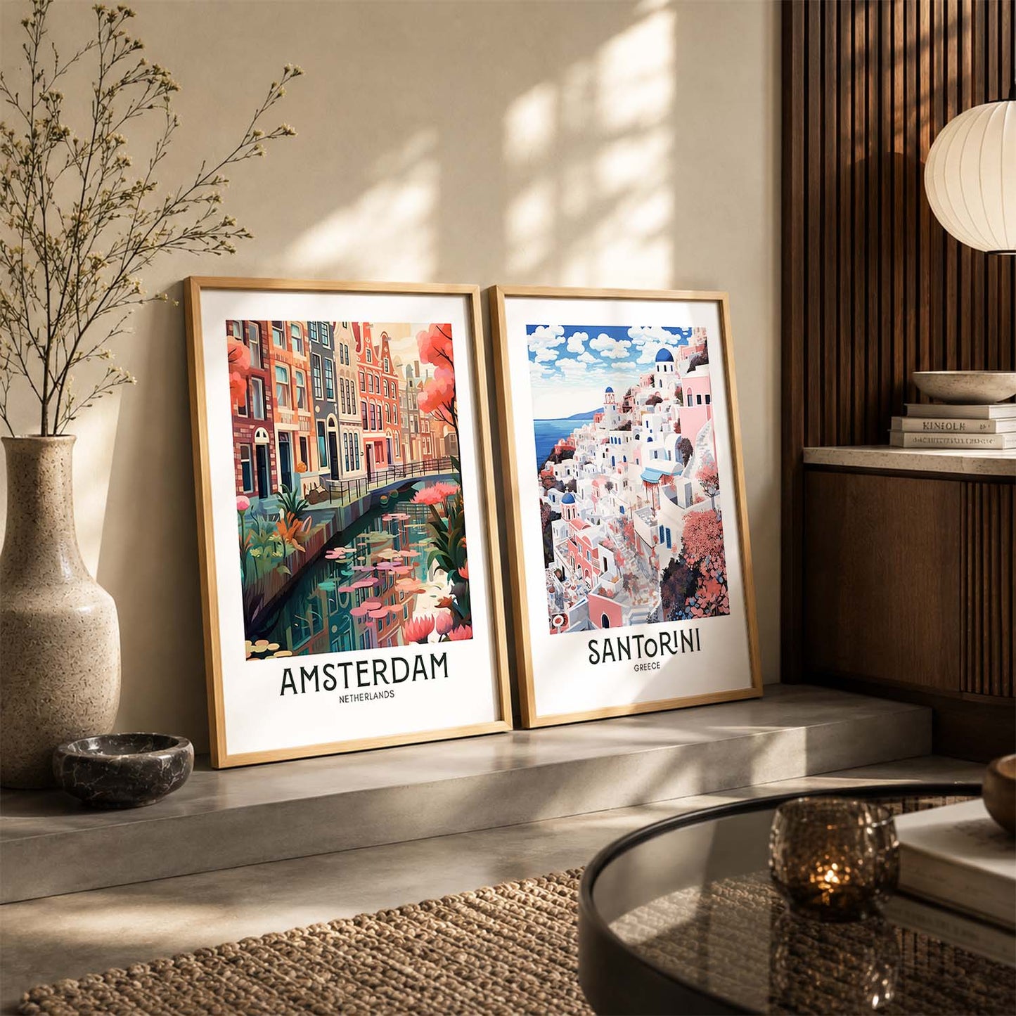Iconic City Amsterdam Art Frames for Living Room Bedroom Home Wall Decor : Travel Lovers