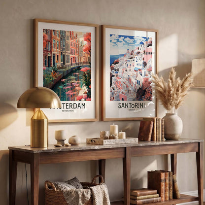Iconic City Amsterdam Art Frames for Living Room Bedroom Home Wall Decor : Travel Lovers
