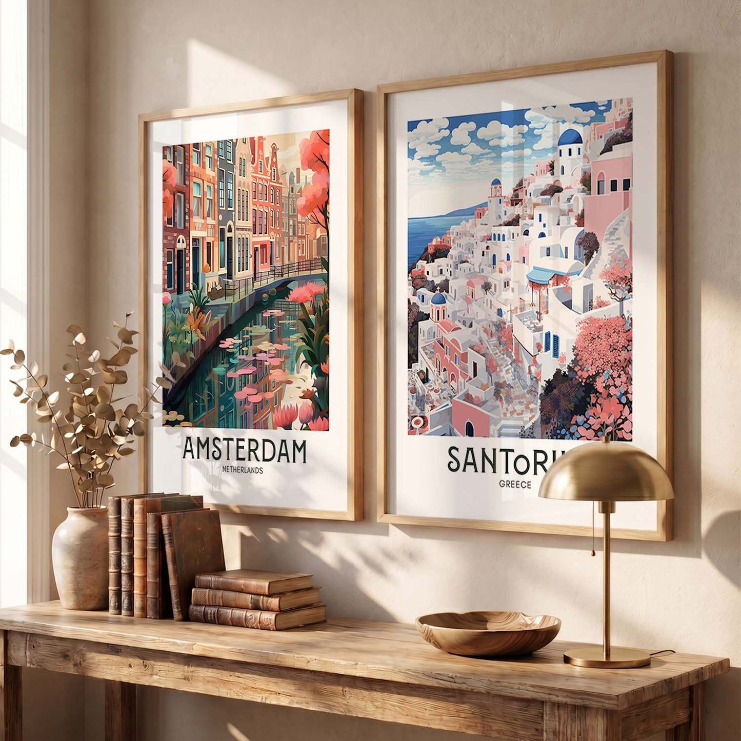 Iconic City Amsterdam Art Frames for Living Room Bedroom Home Wall Decor : Travel Lovers