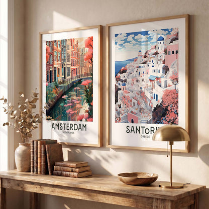 Iconic City Amsterdam Art Frames for Living Room Bedroom Home Wall Decor : Travel Lovers