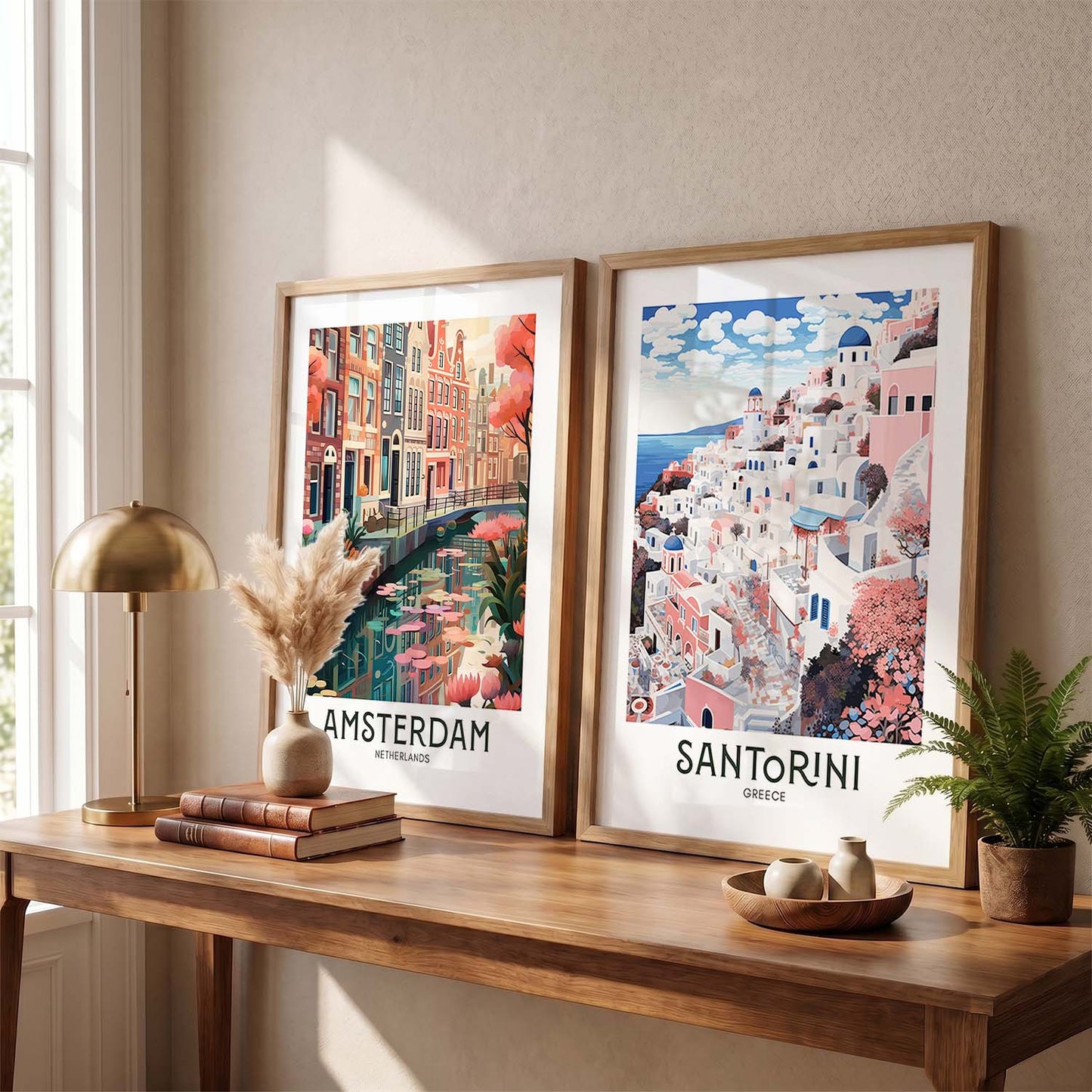 Iconic City Amsterdam Art Frames for Living Room Bedroom Home Wall Decor : Travel Lovers
