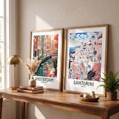 Iconic City Amsterdam Art Frames for Living Room Bedroom Home Wall Decor : Travel Lovers