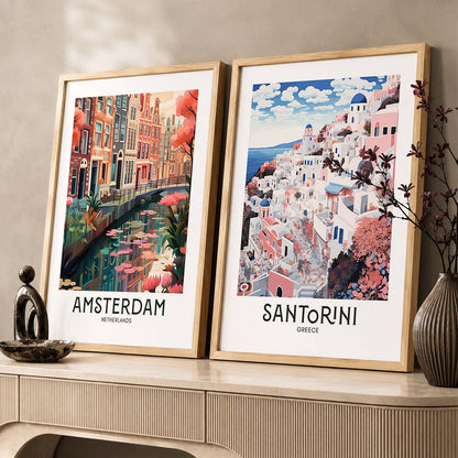 Iconic City Amsterdam Art Frames for Living Room Bedroom Home Wall Decor : Travel Lovers