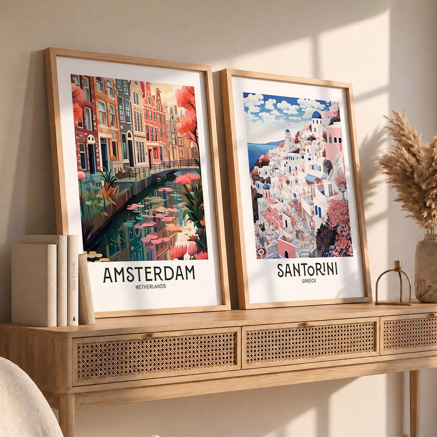 Iconic City Amsterdam Art Frames for Living Room Bedroom Home Wall Decor : Travel Lovers