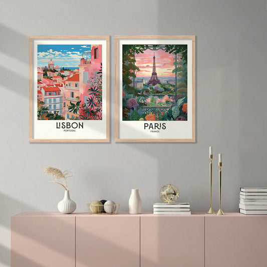 Iconic City Amsterdam  Art Frames for Living Room Bedroom Home Wall Decor : Travel Lovers