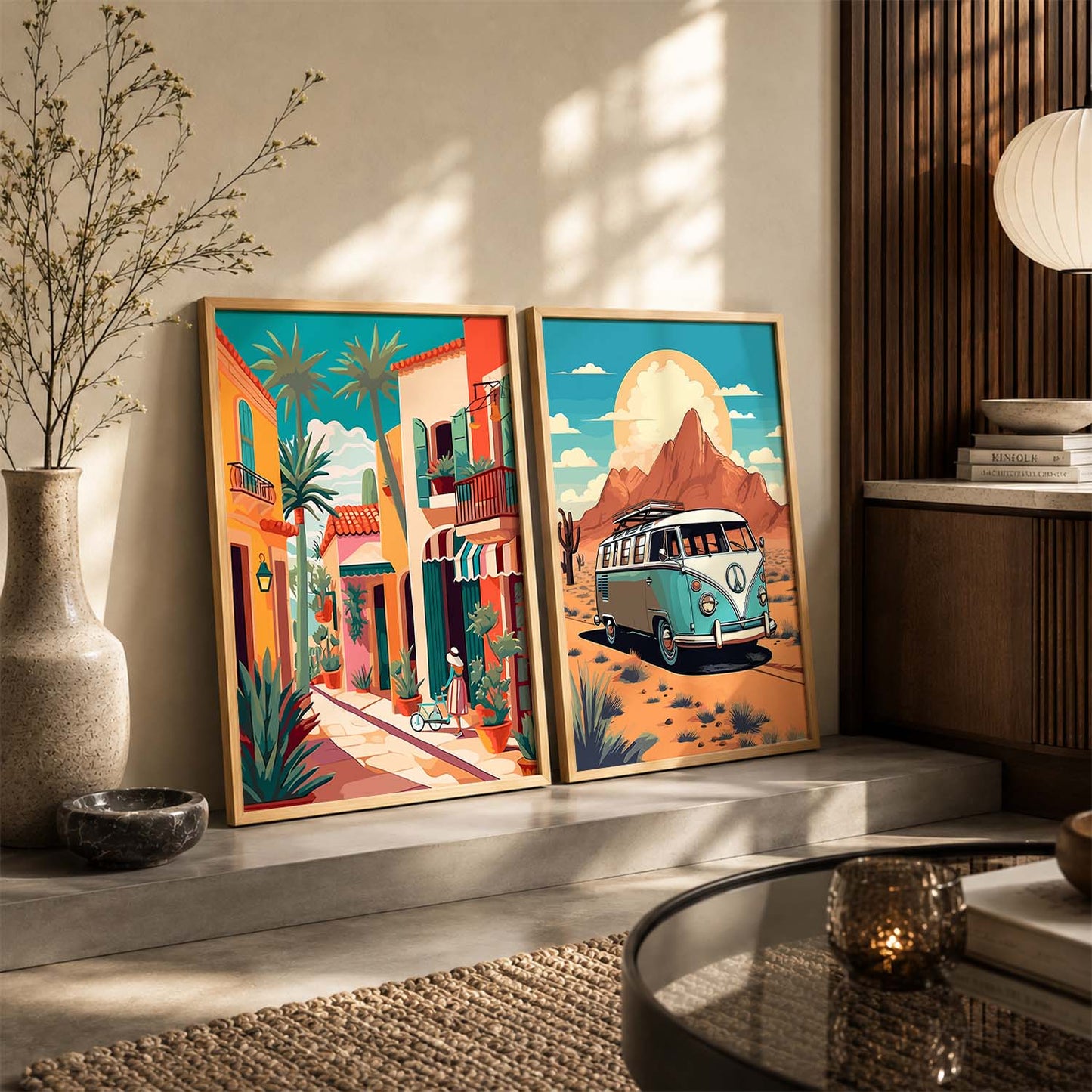 Vibrant City Art Frames for Living Room Bedroom Home Wall Decor : Travel Lovers