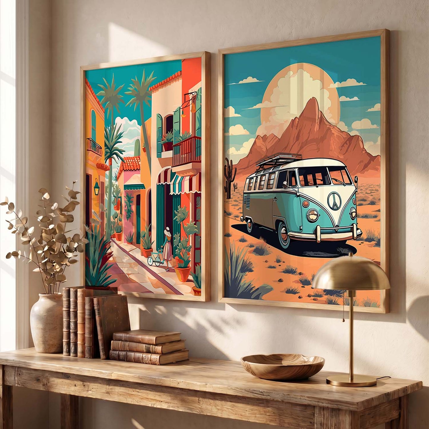 Vibrant City Art Frames for Living Room Bedroom Home Wall Decor : Travel Lovers