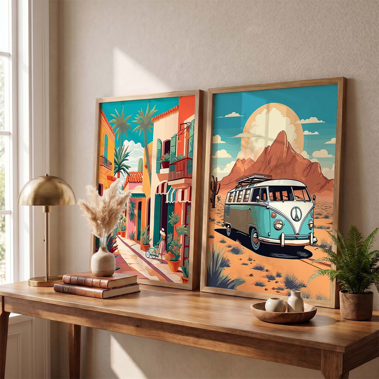 Vibrant City Art Frames for Living Room Bedroom Home Wall Decor : Travel Lovers