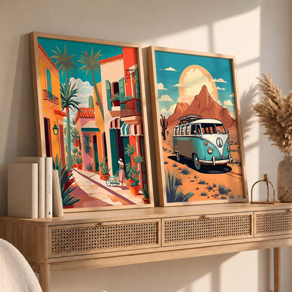Vibrant City Art Frames for Living Room Bedroom Home Wall Decor : Travel Lovers
