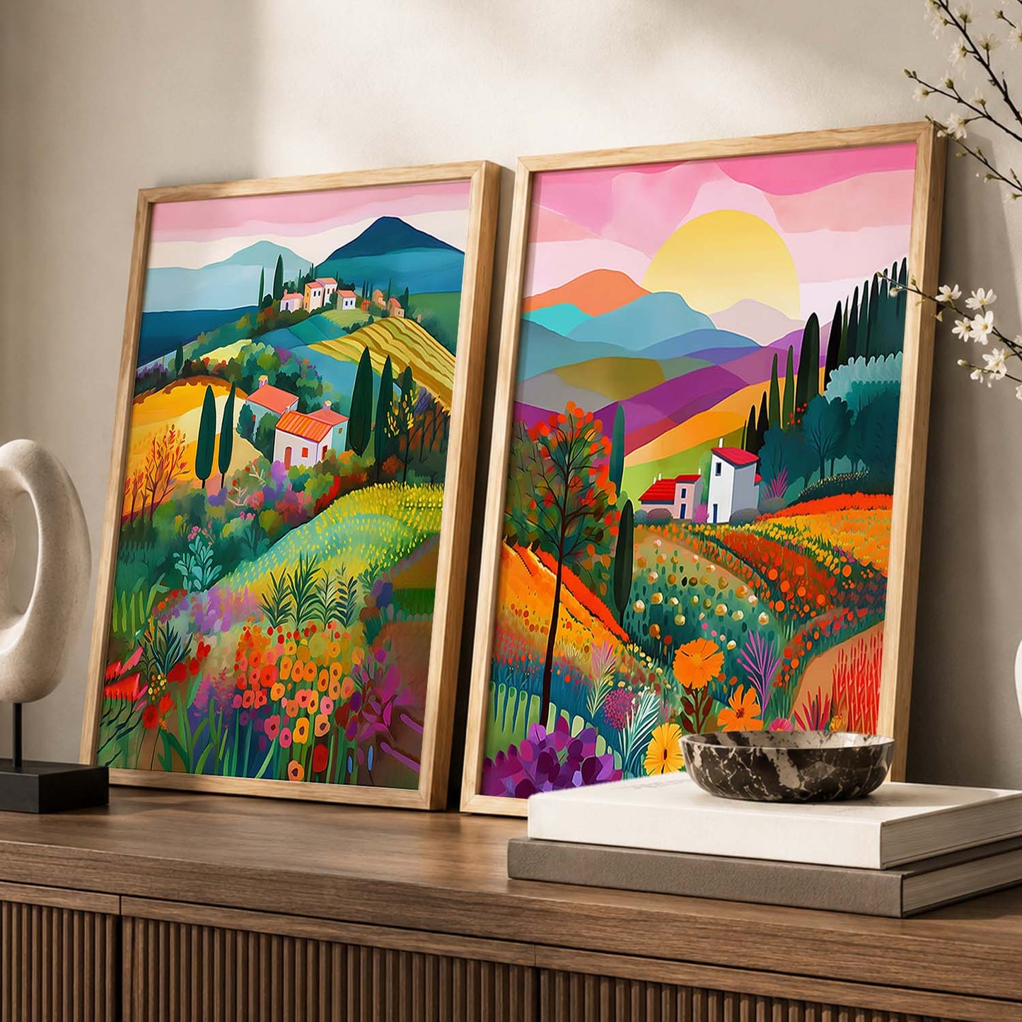 Vibrant Art Frames for Living Room Bedroom Home Wall Decor : Travel Lovers