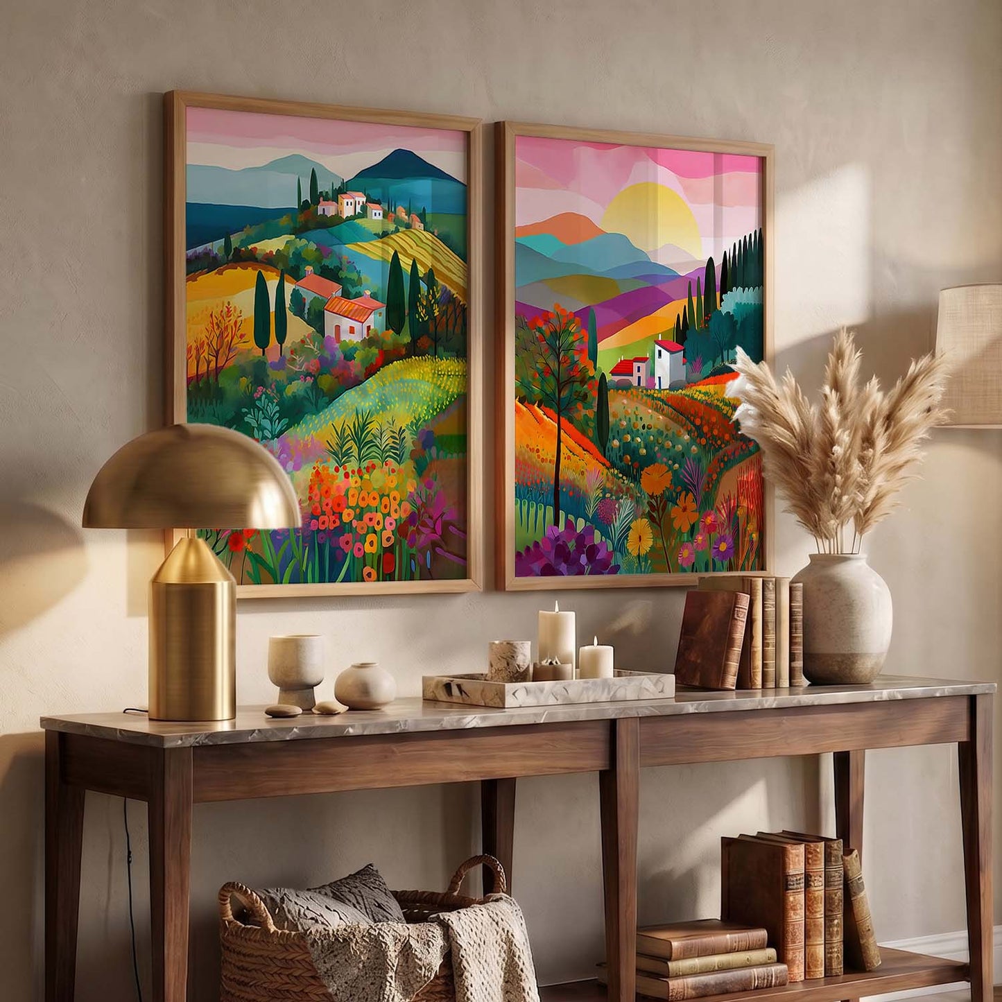 Vibrant Art Frames for Living Room Bedroom Home Wall Decor : Travel Lovers
