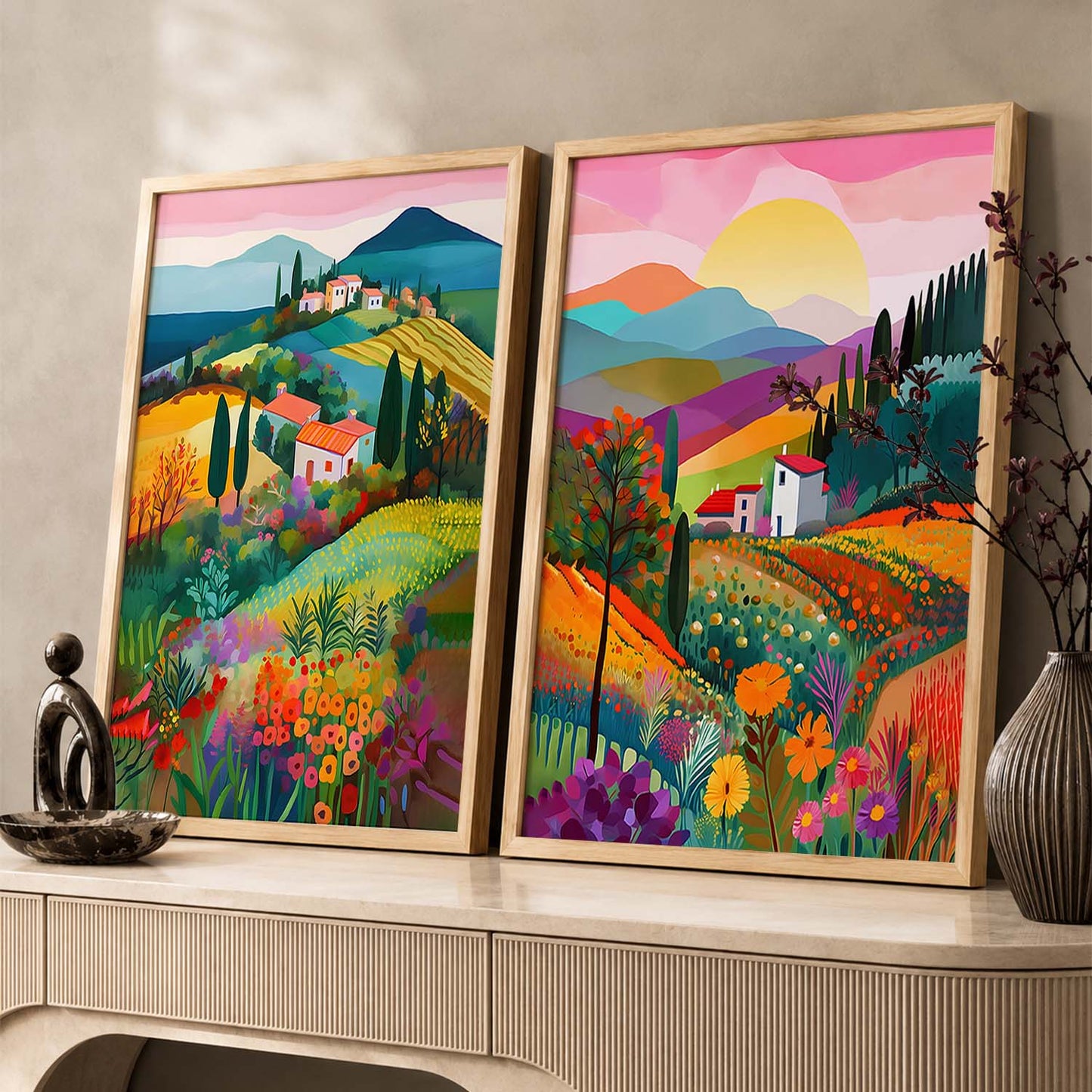 Vibrant Art Frames for Living Room Bedroom Home Wall Decor : Travel Lovers