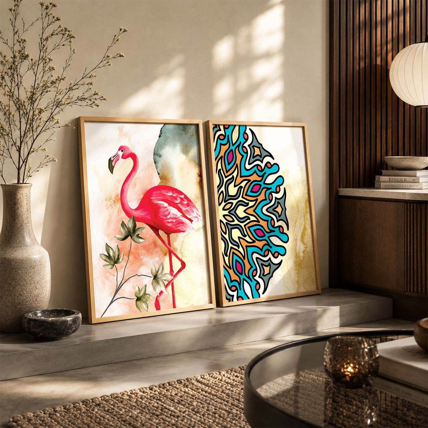 Nature Inspired Colorful Flamingo Print