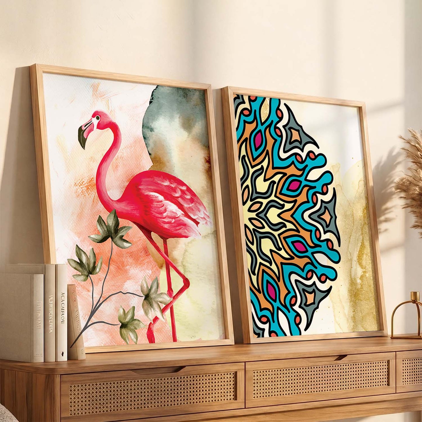 Nature Inspired Colorful Flamingo Print
