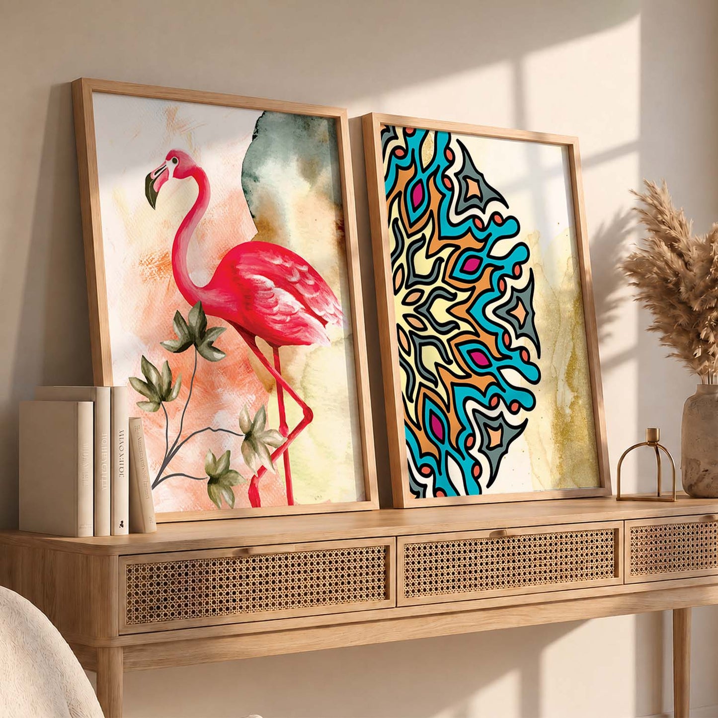 Nature Inspired Colorful Flamingo Print