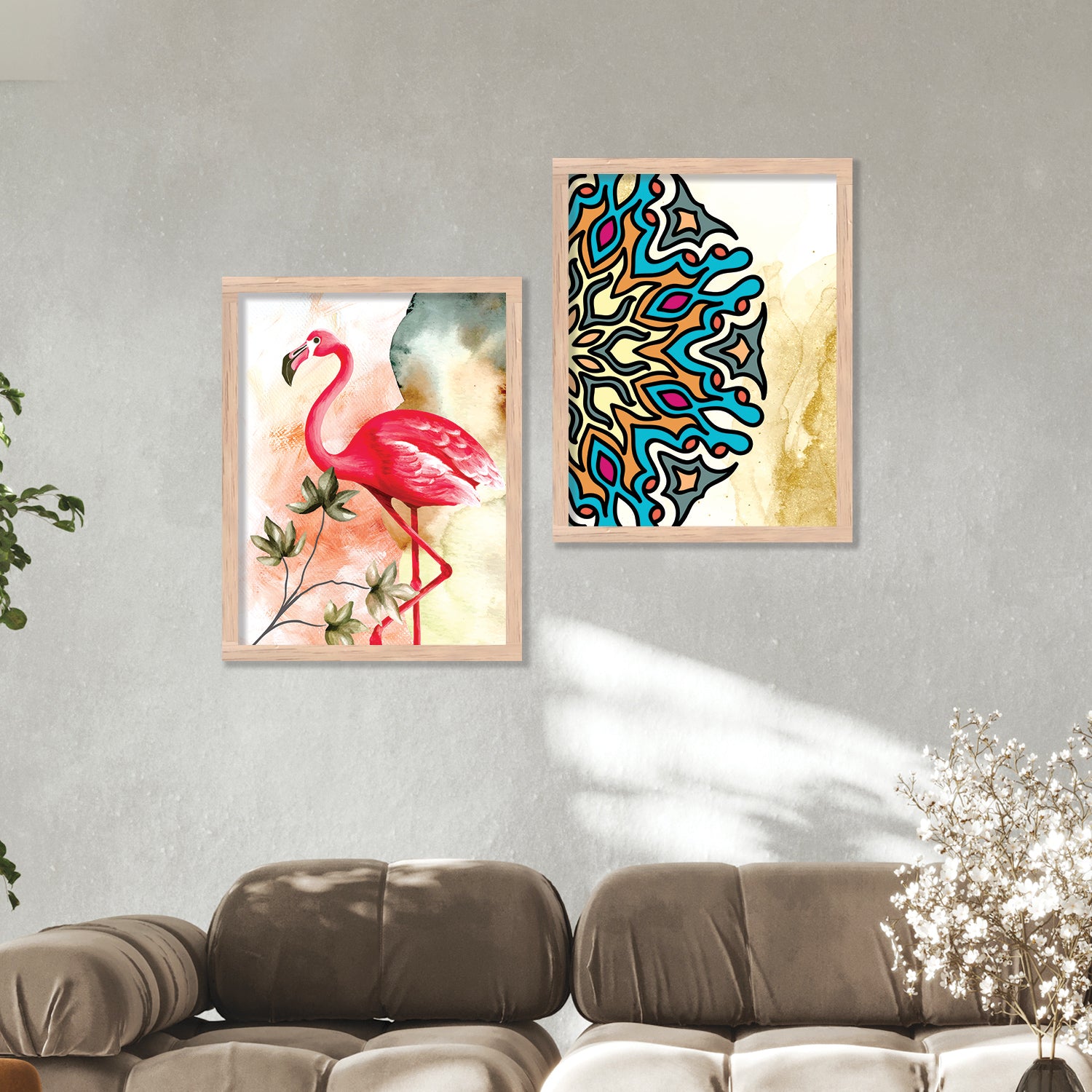 Nature Inspired Colorful Flamingo Painting-Kotart