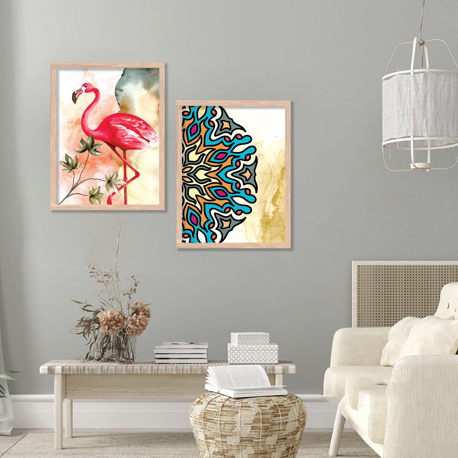 Nature Inspired Colorful Flamingo Painting-Kotart