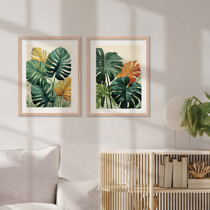 Nature Inspired Tropical Leafs Painting-Kotart