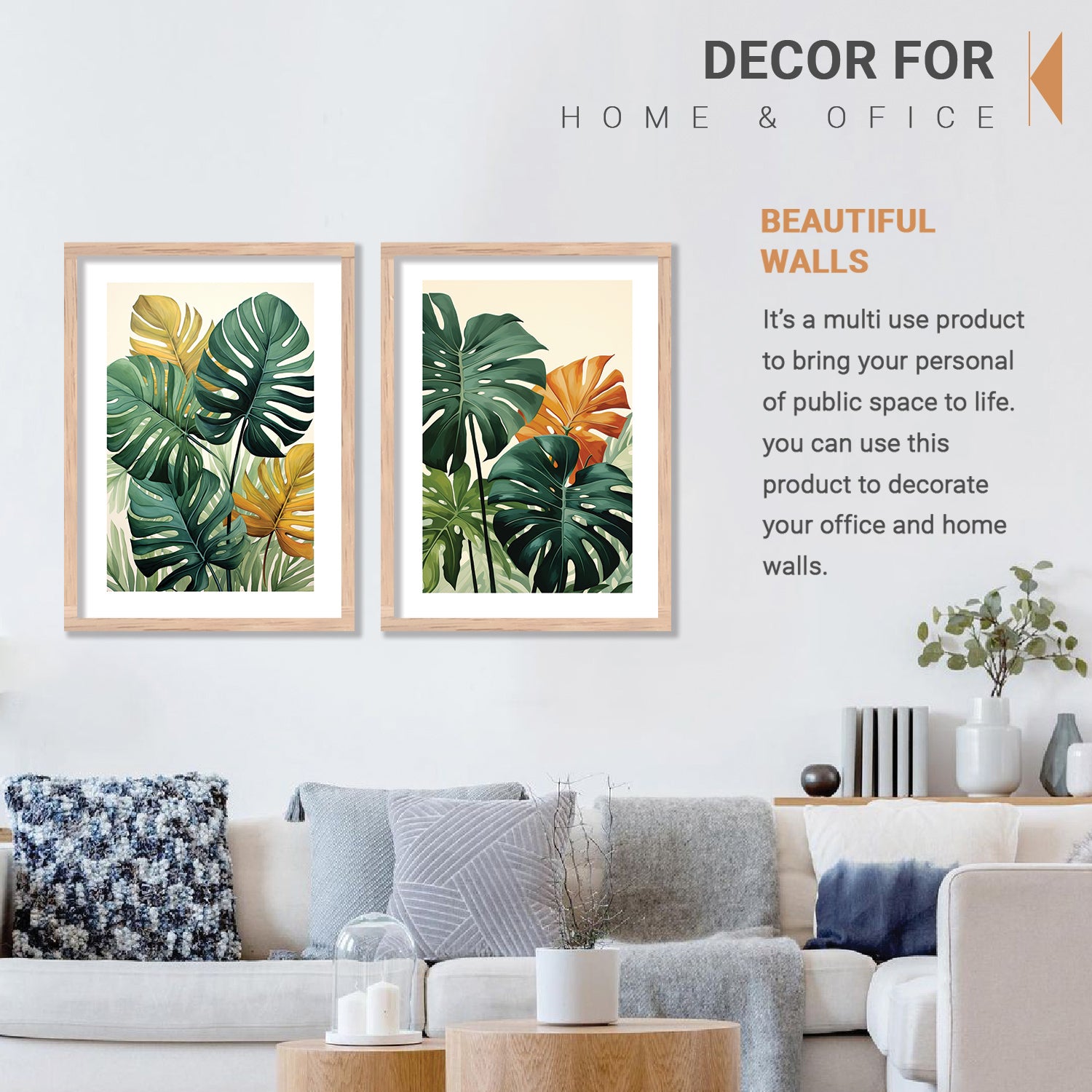 Nature Inspired Tropical Leafs Painting-Kotart